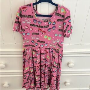 Posh Peanut Pink Graphic Kids Dress